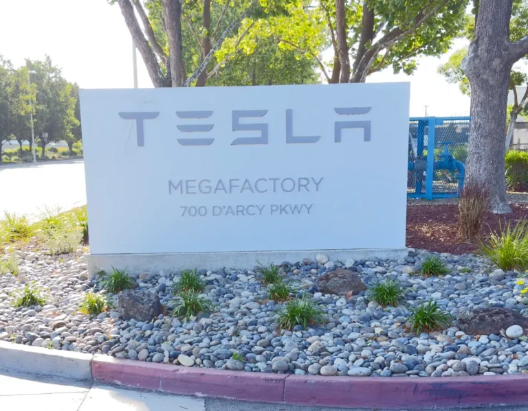 Tesla road sign